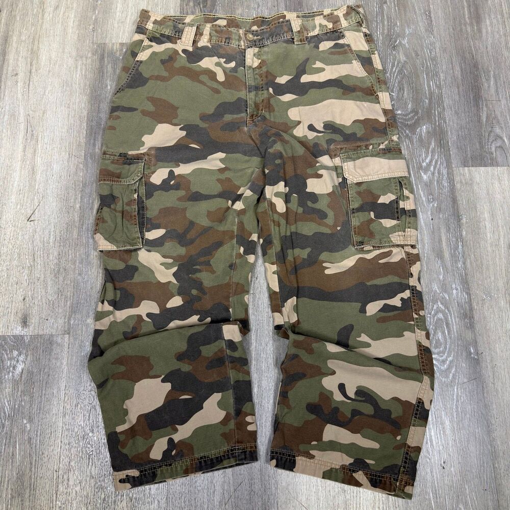 Outdoor Life Mens Cargo Pants 38x28 Camo Hunting Work Utility Baggy Wide Leg Y2K
